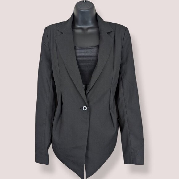 Costa Blanca Draped Black Blazer - Picture 2 of 7
